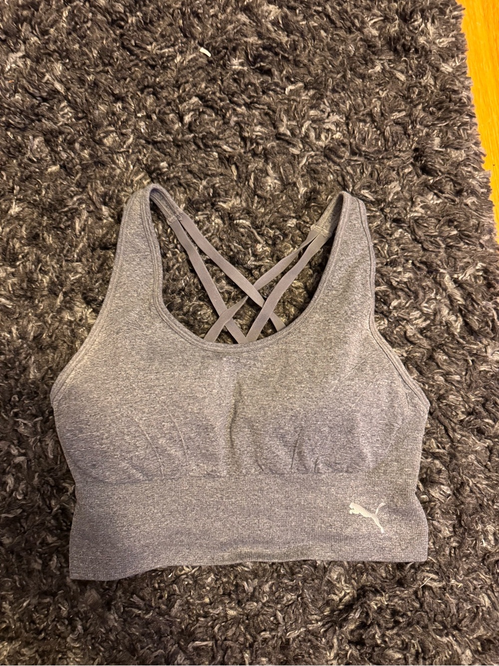 PUMA Gray Crisscross Back Sports Bra